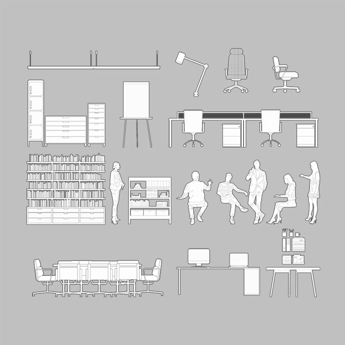 Office Furniture Cad Blocks Elevations Office Desk Front Elevation Cad