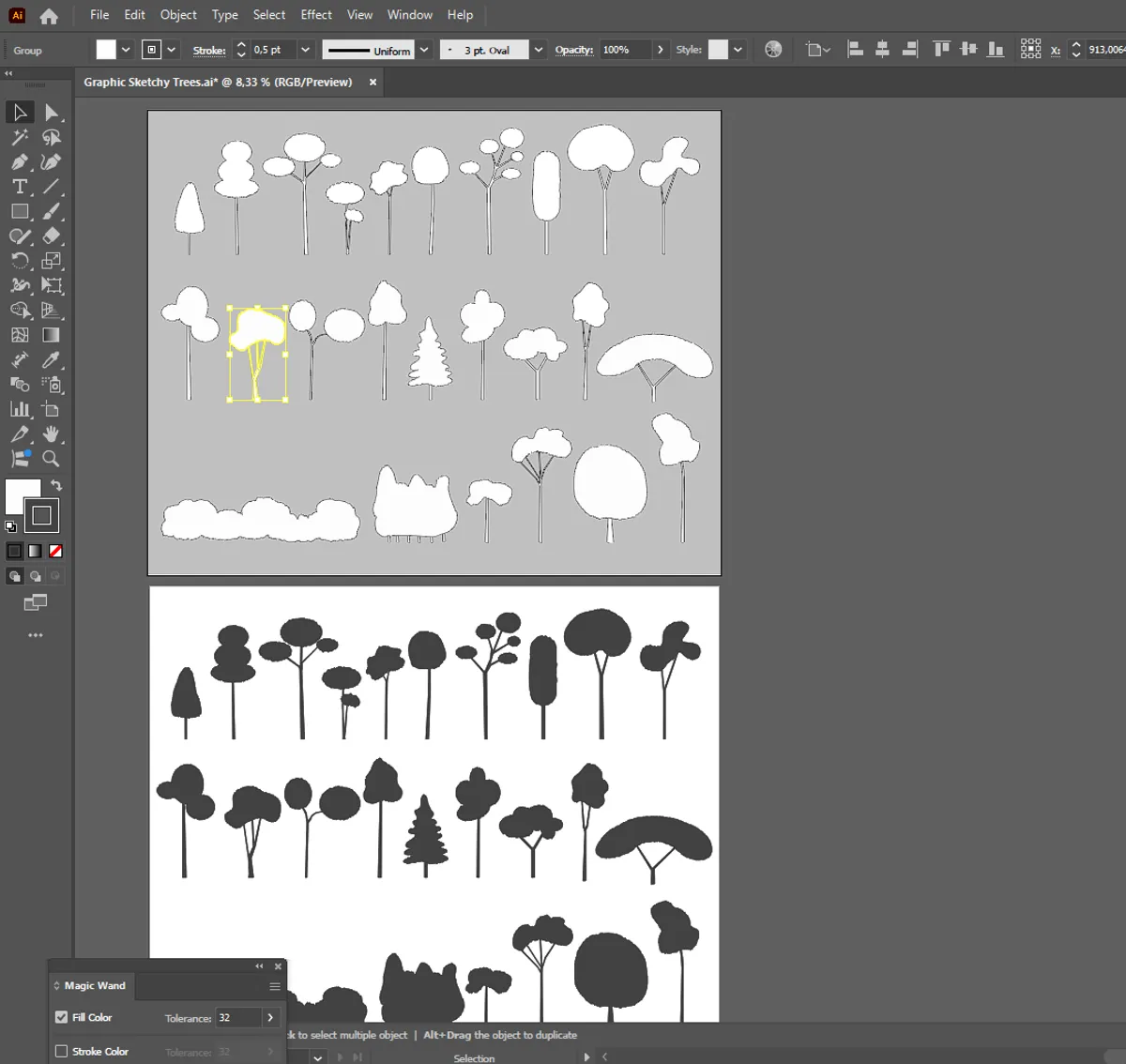 Show it Better | Graphic Sketchy Trees Elevation