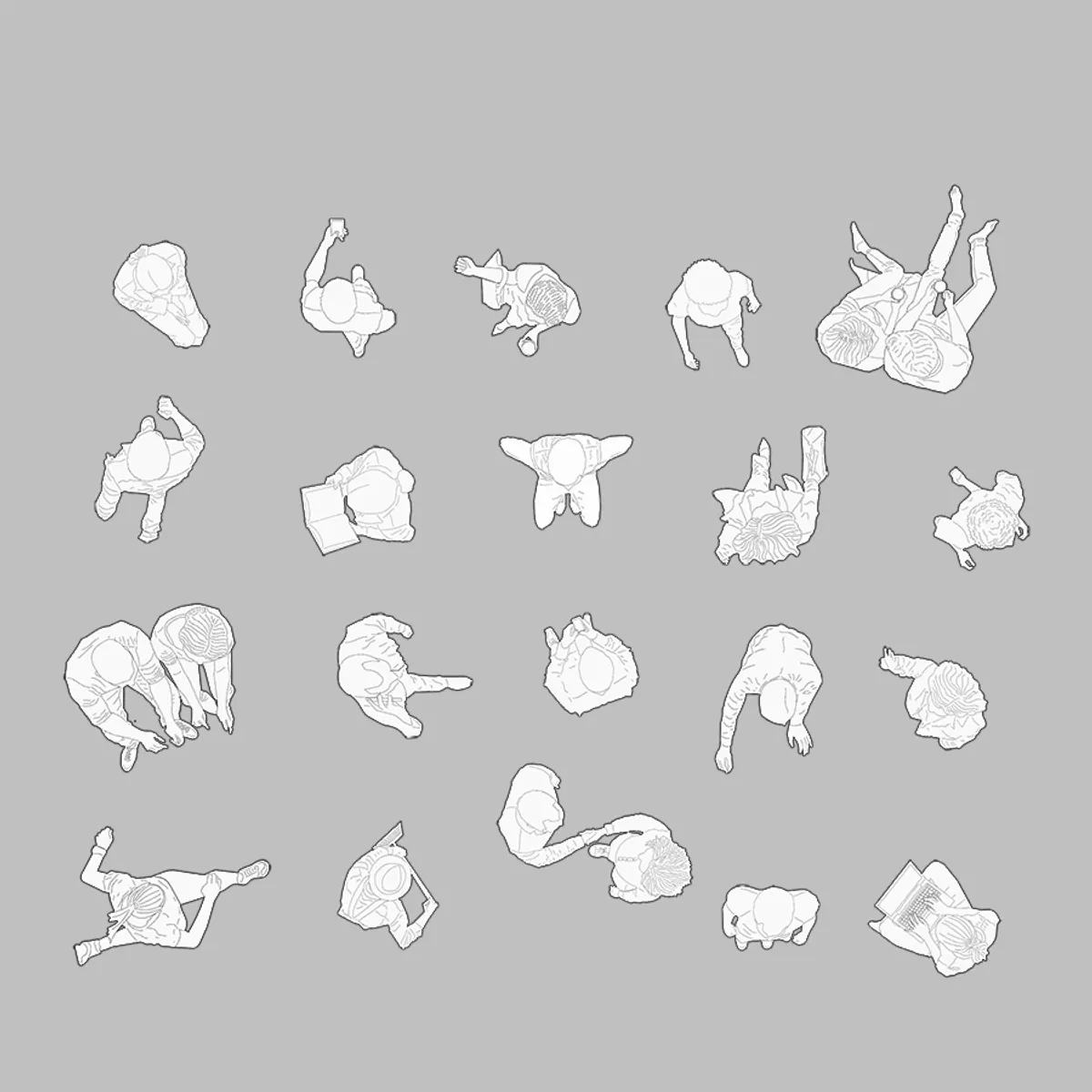 Top View People Pack Line